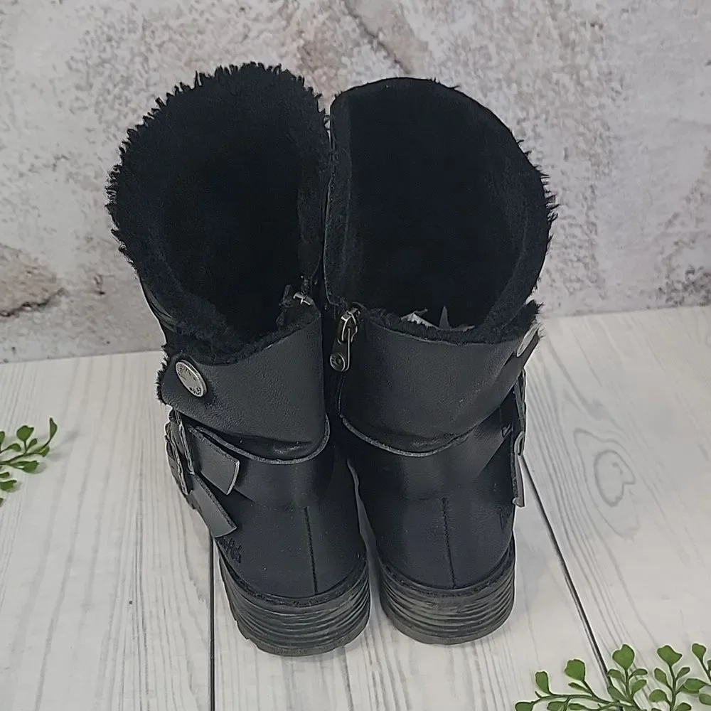 Blowfish Malibu Randall Women's Black Buckle Winter Ankle Boots Size 6